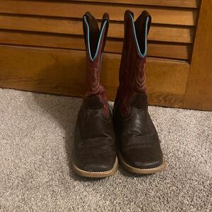 Ariat Dark Brown and Red Western Boots